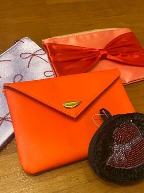 Colorful Wristlet & Clutch Bundle - Coral, Pink, Lavender, Black Ipsy Mixed Lot